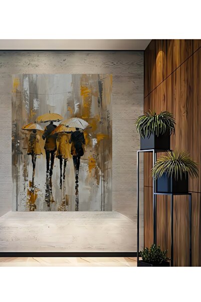 Teona Ahşap Oameni care merg pe jos într-o orașă ploioasă Pictură decorativă ...