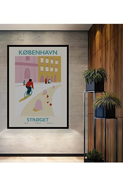Teona Ahşap Tablou decorativ din lemn MDF, cu aspect de cadru, Copenhaga Stre...