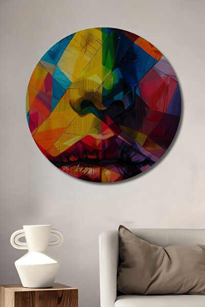 Teona Ahşap Pictură murală decorativă din lemn MDF cu față abstractă colorată...