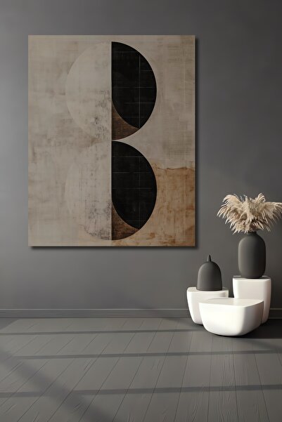 Teona Ahşap Soyut Geometrik Ahşap MDF Dekoratif Ev/İşyeri Duvar Tablo Dikdört...