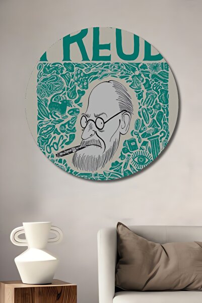 Teona Ahşap Pictură decorativă pe perete pentru casă/loc de muncă din lemn MDF Freud Pictură rotundă pe perete pentru casă/loc de muncă