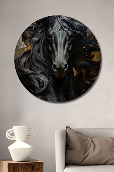 Teona Ahşap Великолепен черен кон Дървен MDF декоративен стенен декор за дома...