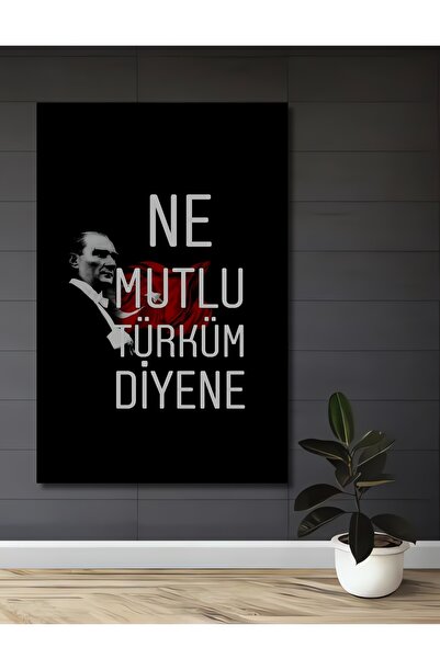 Teona Ahşap Atatürk Ne Mutlu Türküm Diyene Dekoratif Ahşap MDF Tablo Dikdörtg...