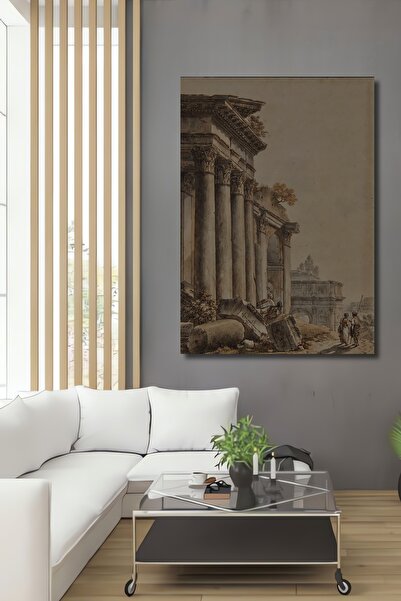 Teona Ahşap Antik Roma Ahşap MDF Dekoratif Ev/İşyeri Duvar Tablo Dikdörtgen E...