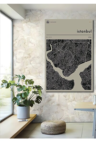 Teona Ahşap Istanbul Map Wooden Mdf Decorative Home/Workplace Wall Painting R...