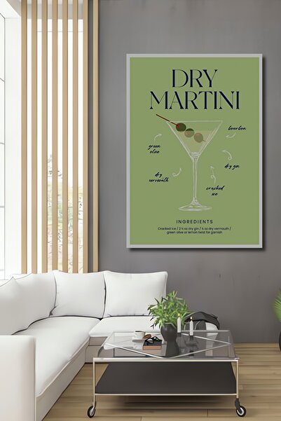 Teona Ahşap Dry Martini Tarifi Dekoratif Ahşap MDF Ev/İşyeri Duvar Tablo Dikd...