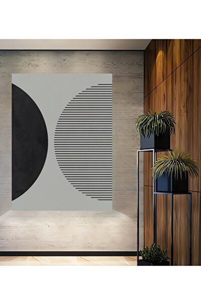 Teona Ahşap Tablou decorativ din lemn MDF, geometric, modern, alb-negru, tabl...