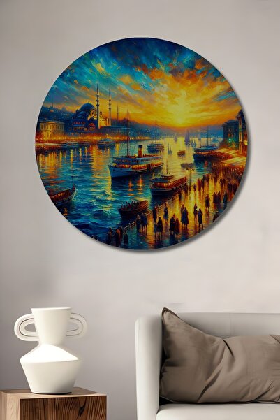 Teona Ahşap Istanbul Sunset Ξύλινο MDF Διακοσμητικό Πίνακας Τοίχου για Σπίτι/...