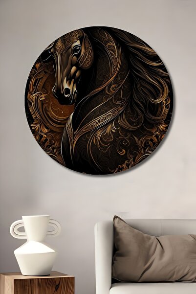 Teona Ahşap Ξύλινο MDF Διακοσμητικό Πίνακας Τοίχου με Μοτίβο Ευγενούσας Αλόγο...