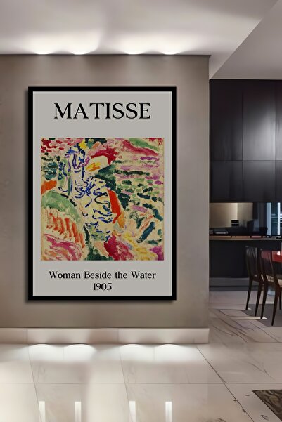 Teona Ahşap Tablou decorativ din lemn MDF, cu aspect de cadru, Matisse Woman ...