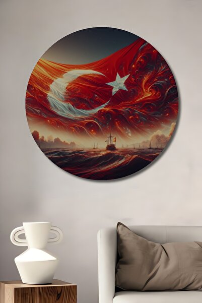 Teona Ahşap Pictură cu stelele lunii din Boğaz, Istanbul, pictură rotundă de ...