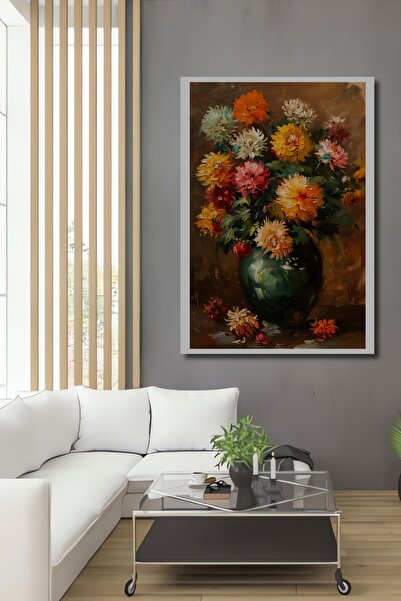 Teona Ahşap Buchet de flori colorate, decorativ, din lemn MDF, pictură murală...