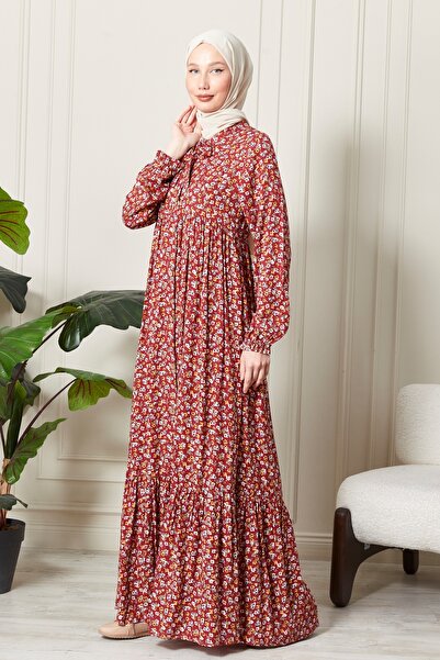 fistan Önden Düğmeli Viskon  Kumaş Tesettür Elbise Anne Elbisesi Pamuklu Kumaş Geniş Beden