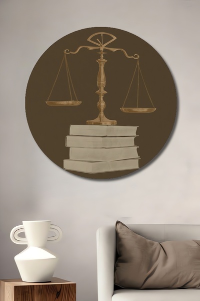 Teona Ahşap Cantarul Justiției din lemn MDF, pictură decorativă de perete pen...