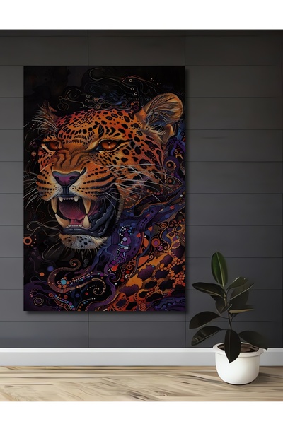 Teona Ahşap Λεοπάρ Αφηρημένη Τέχνη Ξύλινο MDF Διακοσμητικός Πίνακας Τοίχου γι...