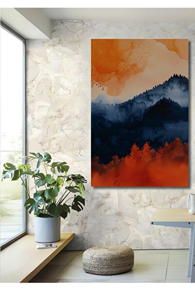 Teona Ahşap Πορτοκαλί ηλιοβασίλεμα οριζόντιο τοπίο διακοσμητικό ξύλινο ζωγραφ...