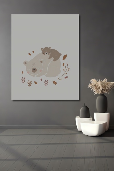 Teona Ahşap Familie de urși drăguți, pictură decorativă din lemn MDF pentru p...