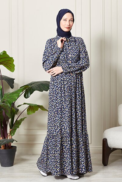 fistan Μπροστινό κουμπί ύφασμα βισκόζης χιτζάμπ Φόρεμα μητέρας Βαμβακερό ύφασμα φαρδύ μέγεθος