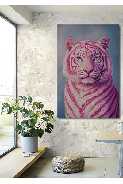 Teona Ahşap Pictură decorativă de perete din lemn MDF Pink Tiger Art pentru c...