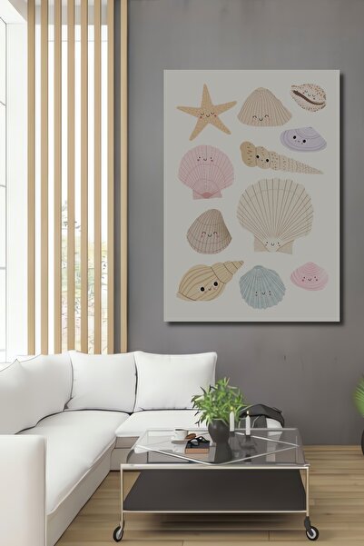 Teona Ahşap Cute Seashells Decorative Wood Mdf Home/Workplace Wall Painting R...