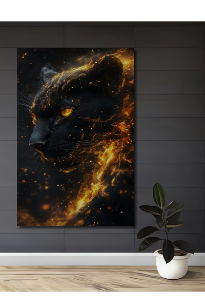 Teona Ahşap Пламенна черна пантера Декоративна дървена MDF стена за дома/офис...