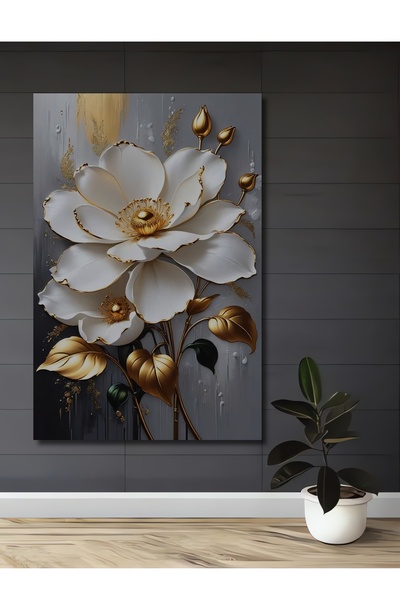 Teona Ahşap Altın Düşler Dekoratif Ahşap MDF Ev/İşyeri Duvar Tablo Dikdörtgen...