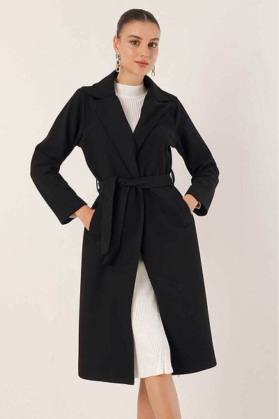 Bigdart 9118 Double Breasted Collar Stamp Coat - Black