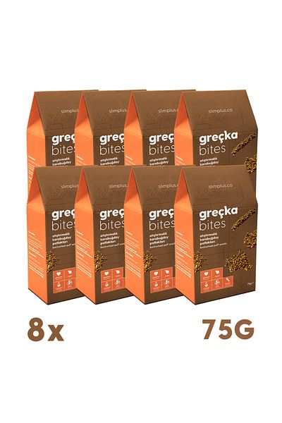 slimplus 8 Pack Vegan Greçka Bites - Gluten-free Cocoa with Buckwheat Bite, 75g
