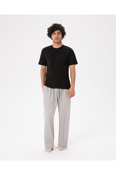Ayma Active Men's Gray Lace-up Elastic Pocket Home Pants