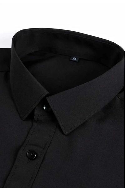 Uniquetrenders Мъжка риза Slim Fit с дълъг ръкав и държач за вратовръзка, лесна за гладене, дишаща, за всички сезони