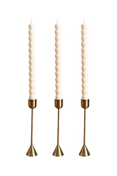 Kleos Atelier Şamdan Mumları - Zarif ve Sade Şıklık / 3 Parça Set