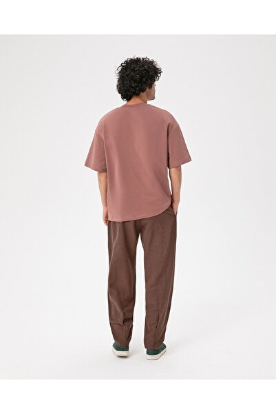 Ayma Active Ανδρικό μπλουζάκι Oversize ροζ από οργανικό βαμβάκι με κοντό μανίκι