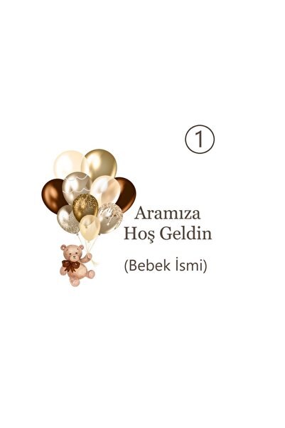 altıniz gıda Balonlu Ayıcık Bebek Çikolatası Etiketi Hoş Geldin Bebek Etiketi...