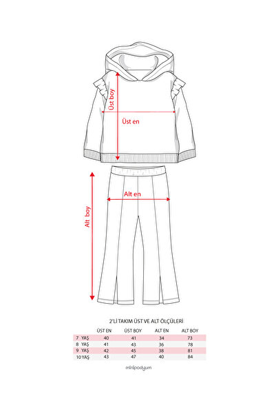 Minipodyum Σετ φόρμας για κορίτσια Florida με κουκούλα