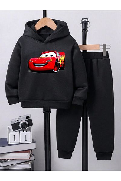 THEKONT Mcqueen Lightning Printed Thick Cotton Tracksuit Set