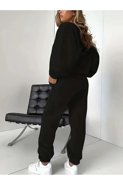 YUVEST Unisex HELLO Φούτερ με λαιμόκοψη με στάμπα + Φούτερ Jogger Σετ φόρμας