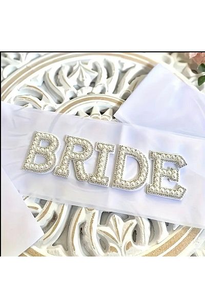 Store Pearl Detailed Bridal Sash, Bachelorette Party