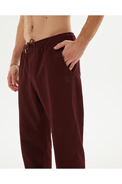 Ayma Active Каштановий чоловічий органічний бавовняний джоггер з кишенями та шнурками