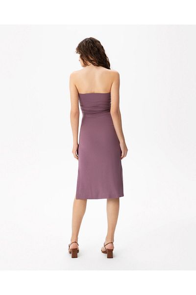 Ayma Active Λιλά Εκοβέρο ™   Viscose - Στράπλες Πτυσσόμενο Φόρεμα και Φούστα