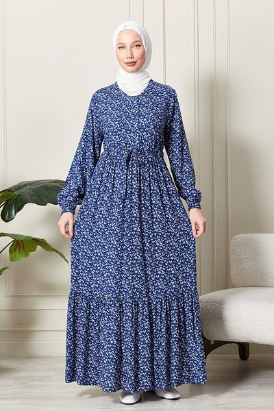 fistan Φόρεμα Hijab από βαμβακερό βισκόζη με μισό πατιλέτα - Φόρεμα για τη μητέρα και την προσευχή