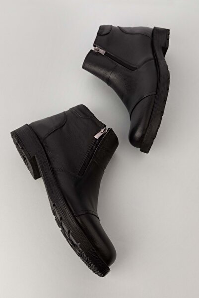 Gondol Erkek Hakiki Deri Içi Kürklü Çift Fermuarlı Günlük Bot Kn.755