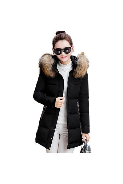 Barbora Dámský kabát Winter Fur Collar Puffer 7112černý4
