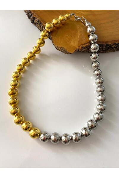canan dizayn Bohem Gold-Silver Plated Single Row Style Necklace