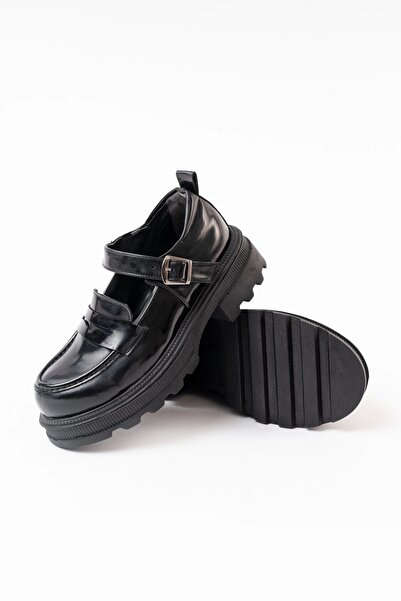 TB Terzi Bey 745-771 Black Patent Leather Daily High-Sole Loafer Shoes