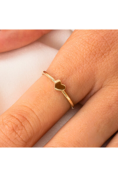 FasekGold Gümüş Yüzük - Minimal Tasarım Alyans Kalp Aşk Yüzüğü-Kişileştirebil...