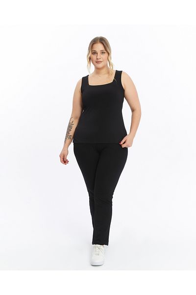 Seamoda Women's Black Tube Leg Knitted Trousers