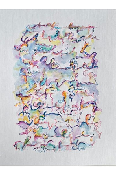 artoloji Gözde Aydın - Asemic 2.11 - 2024 - Kağıt üzerine karışık teknik - 21...