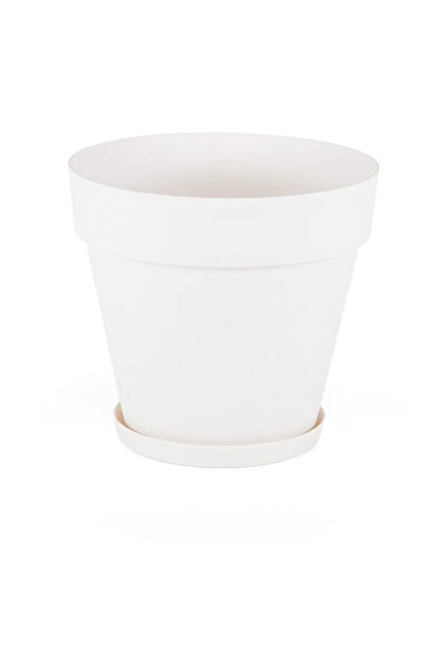 BiDünya 76 Litre Ø55x50,5cm Mat Kırık Beyaz Tabaklı Izgaralı Dekoratif Plasti...