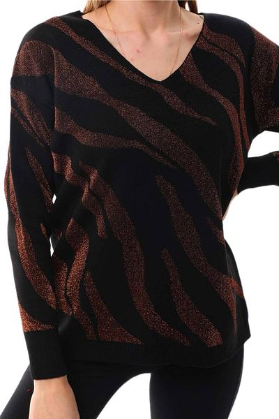 lavella Women's V-Neck Silvery Sweater 12701 Bgl-St04102