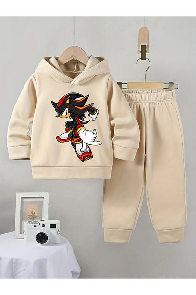 Little Wears Shadow Sonic Premium 3 - Compact Yarn Sweatshirt and Sweatpants Set